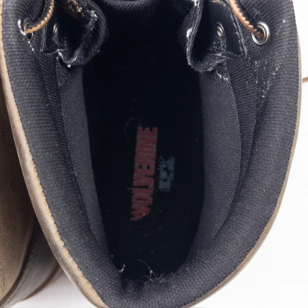 Wolverine Drummond Boot Mens 12 Brown Leather Canvas Waterproof‎ Work Utility
